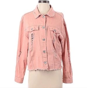 Love tree women pink denim small jacket
